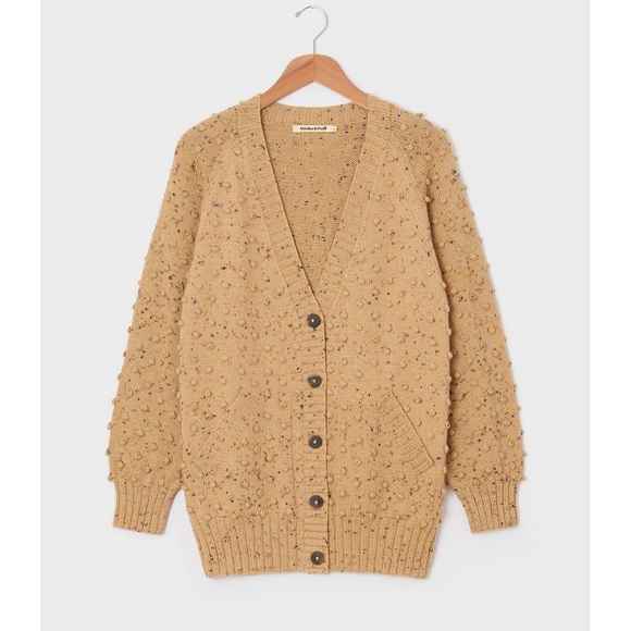 Misha And Puff Sweaters - SOLD EUC Misha & Puff Adult Long Popcorn Cardigan in Camel Confetti M/L